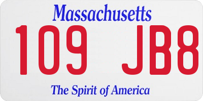 MA license plate 109JB8
