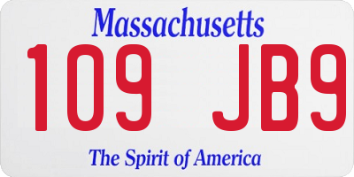 MA license plate 109JB9