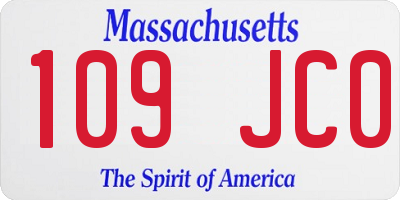 MA license plate 109JC0