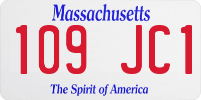 MA license plate 109JC1