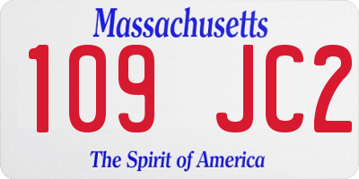 MA license plate 109JC2