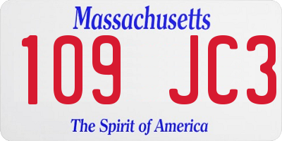 MA license plate 109JC3