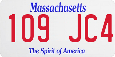 MA license plate 109JC4