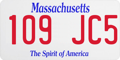MA license plate 109JC5