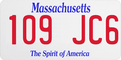 MA license plate 109JC6