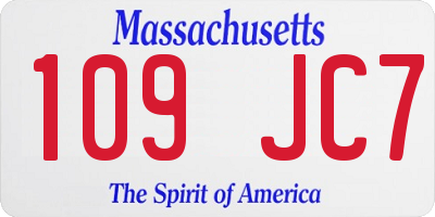 MA license plate 109JC7