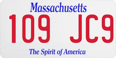 MA license plate 109JC9