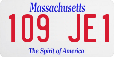 MA license plate 109JE1