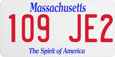MA license plate 109JE2