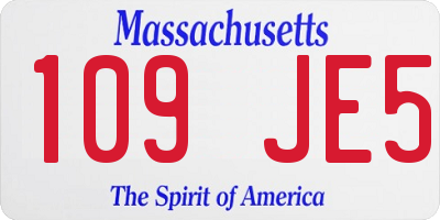 MA license plate 109JE5