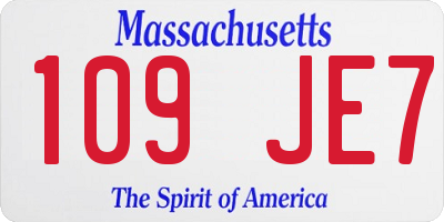 MA license plate 109JE7