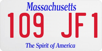 MA license plate 109JF1