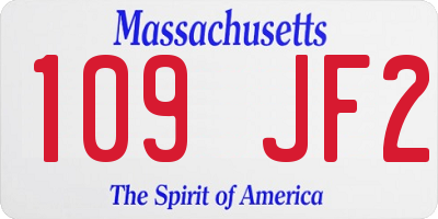MA license plate 109JF2