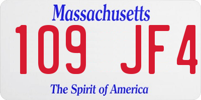 MA license plate 109JF4