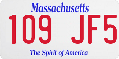 MA license plate 109JF5