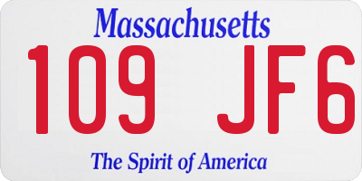 MA license plate 109JF6