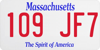 MA license plate 109JF7