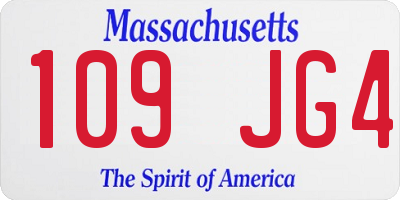 MA license plate 109JG4