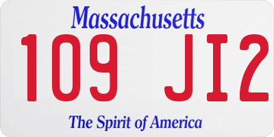 MA license plate 109JI2