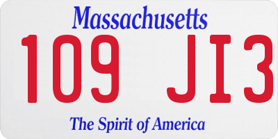 MA license plate 109JI3