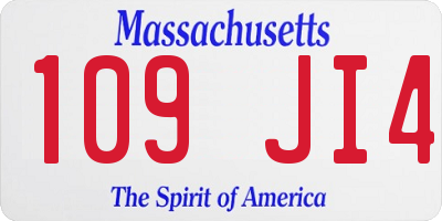 MA license plate 109JI4