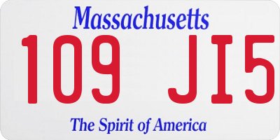 MA license plate 109JI5