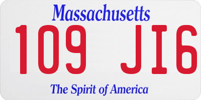 MA license plate 109JI6
