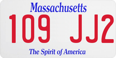 MA license plate 109JJ2