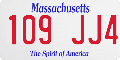 MA license plate 109JJ4