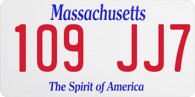 MA license plate 109JJ7