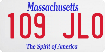 MA license plate 109JL0