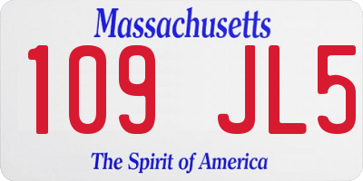 MA license plate 109JL5