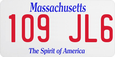 MA license plate 109JL6