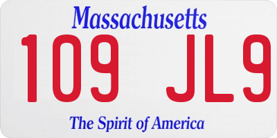 MA license plate 109JL9