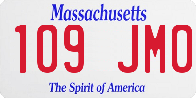 MA license plate 109JM0