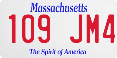 MA license plate 109JM4