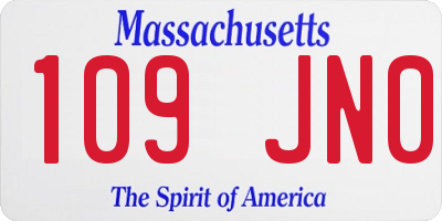 MA license plate 109JN0