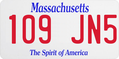 MA license plate 109JN5