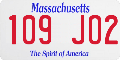 MA license plate 109JO2