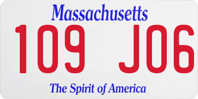 MA license plate 109JO6