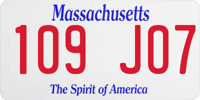 MA license plate 109JO7
