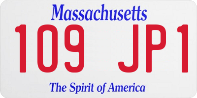 MA license plate 109JP1