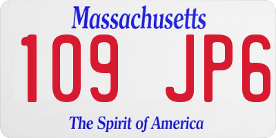 MA license plate 109JP6
