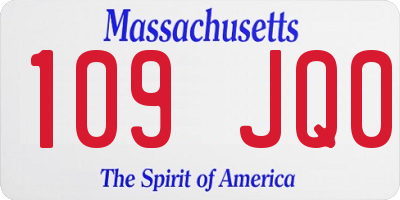 MA license plate 109JQ0
