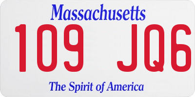 MA license plate 109JQ6