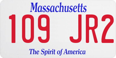 MA license plate 109JR2