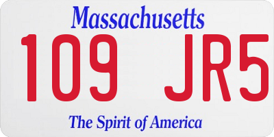 MA license plate 109JR5