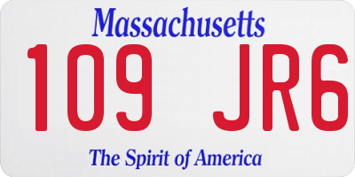 MA license plate 109JR6