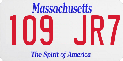 MA license plate 109JR7