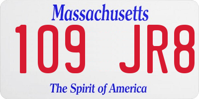 MA license plate 109JR8